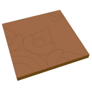 บล็อกปูพื้น เอสซีจี รุ่น ศิลาเหลี่ยม ลายไทย-สัตตบงกช ขนาด 50x50x6 ซม.สีส้ม