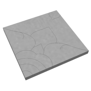 ศิลาเหลี0ยม ลายดาราวดี ขนาด 50 x 50 x 6 ซม. สีเทา